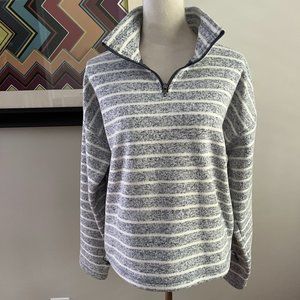 Thread + Supply Blue/White 1/2 Zip Sweater L